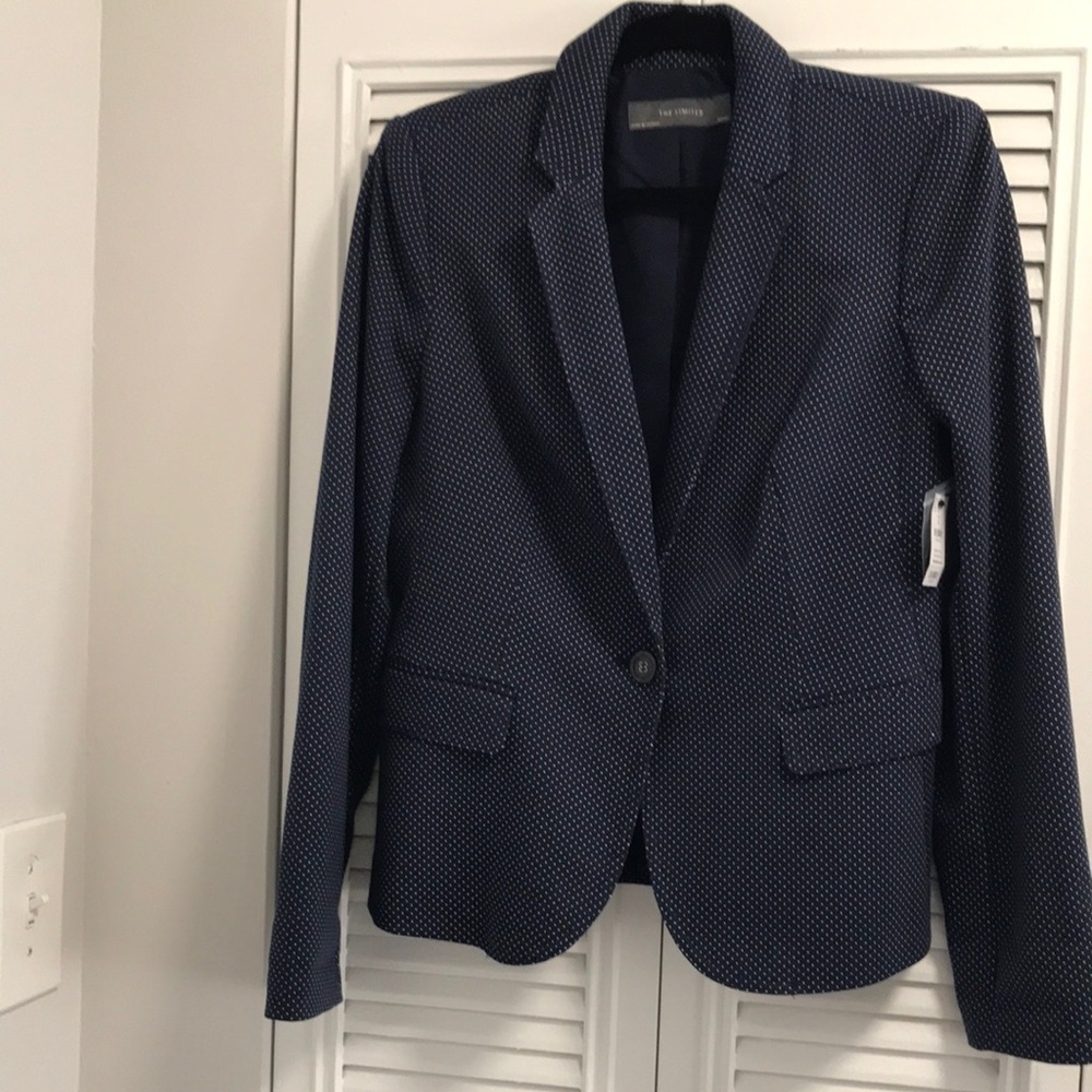 The Limited Navy Polka Dot Blazer